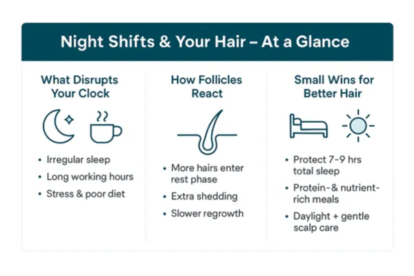 Night Shifts and Your Hair Cycle: What Circadian Disruption Does to Follicles 2 Night Shifts and Your Hair Cycle: What Circadian Disruption Does to Follicles