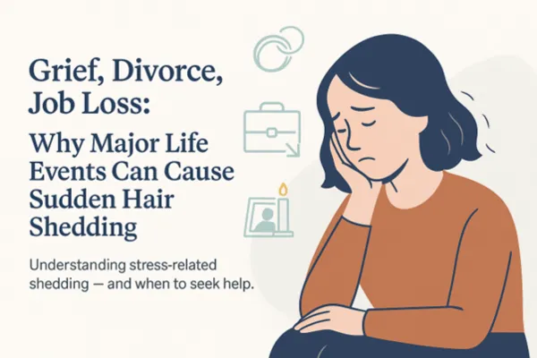 Grief, Divorce, Job Loss: Why Major Life Events Can Cause Sudden Hair Shedding 1 Grief, Divorce, Job Loss: Why Major Life Events Can Cause Sudden Hair Shedding