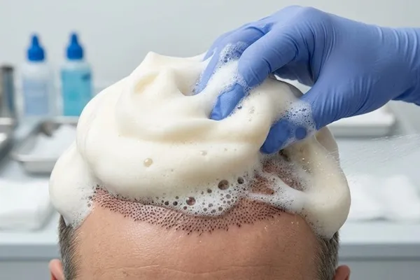 Boutons sur le cuir chevelu greffe de cheveux 6 Boutons sur le cuir chevelu greffe de cheveux